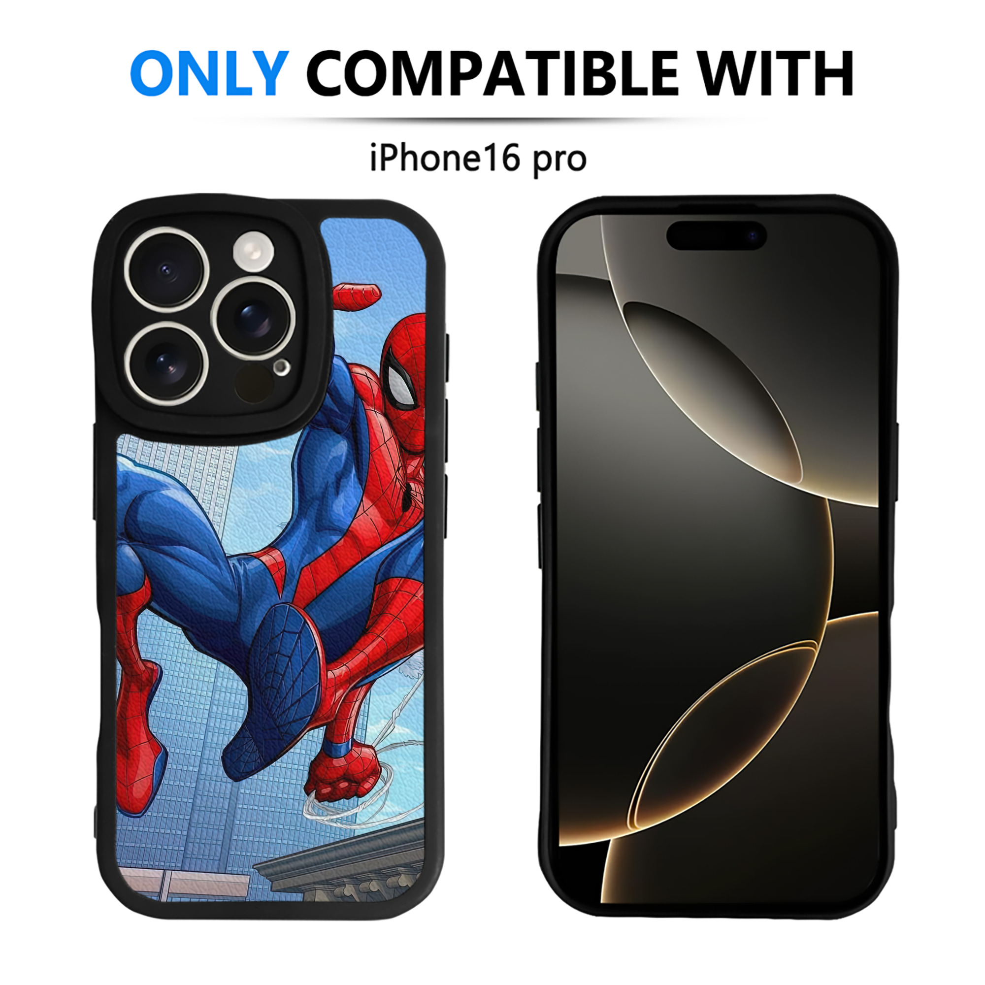 Spider Man スパイダーマン 【iPhone 16シリーズ対応】シリコンスマホケース（レザー調） 材質：シリコン